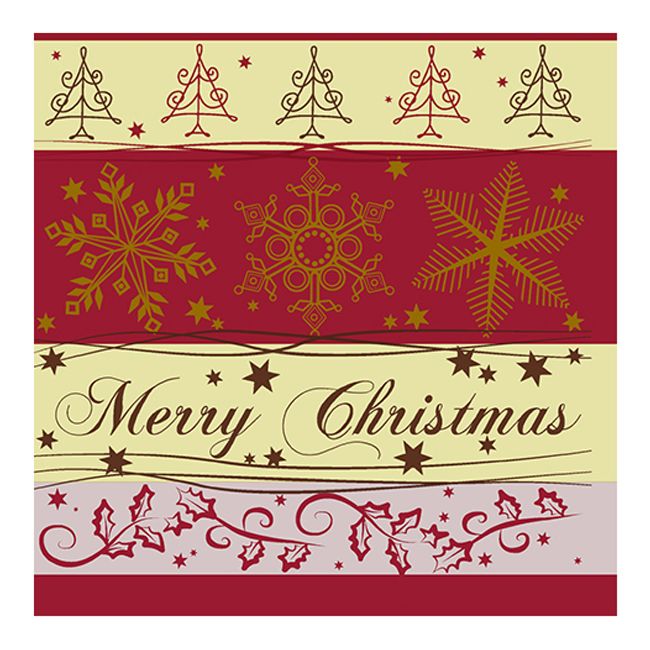 Christmas Lunch Napkins - Christmas Cheer Red - 20 ct.