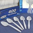 Dining Collection Teaspoons (Box) - White Plastic - 400 ct.