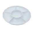 Dining Collection 12" Round Compartment Platter - White Plastic - 5 Section