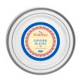 PrideWare 9" Dinner Plates - White/Silver Plastic - 10 Count