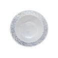 FrillWare 5 oz. Dessert Bowls - White/Silver Plastic - 10 Count