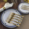 ChinaWare Elegant (Salad & Banquet Plate) Combo Pack – White/Cobalt/Gold