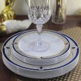 ChinaWare Elegant (Salad & Banquet Plate) Combo Pack – White/Cobalt/Gold