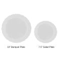 VintageWare White (Salad & Banquet Plate) Combo Pack – 32 Count