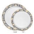 ChinaWare Timeless (Salad & Banquet Plate) Combo Pack – Black/Gold