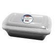 Plastico 38 oz. Microwavable Bento Containers - Rectangular - 4 ct.