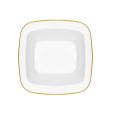 CoupeWare Basic 12 oz. Square Soup Bowl (White/Gold) - 10 ct.