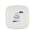 CoupeWare Basic 7.25" Square Plate (White/Gold) - 10 ct.