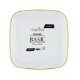 CoupeWare Basic 8.5" Square Plate (White/Gold) - 10 ct.