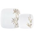 CoupeWare Bamboo Square - White / Gold -  Combo Plates - 32 ct.