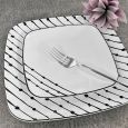 CoupeWare Essence Square - White / Black -  Combo Plates - 32 ct.