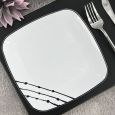 CoupeWare Essence Square - White / Black -  Combo Plates - 32 ct.