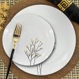 CoupeWare Floret - White / Black & Gold - Combo Plates - 32 ct.