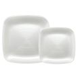 Coupeware Ribbed Square  Combo Plates (Pearl) - 32 Ct.