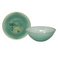 Coupeware Ribbed Round 16 oz. Bowl (Green & Gold) - 16 Ct.