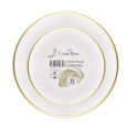 Coupeware Ribbed Round Combo Plates (Pearl & Gold) - 32 Ct.
