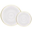 Coupeware Ribbed Round Combo Plates (Pearl & Gold) - 32 Ct.