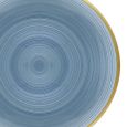 Coupeware Ribbed Round Combo Plates (Blue & Gold) - 32 Ct.