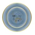 Coupeware Ribbed Round Combo Plates (Blue & Gold) - 32 Ct.