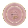 Coupeware Ribbed Round Combo Plates (Pink & Gold) - 32 Ct.