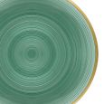 Coupeware Ribbed Round Combo Plates (Green & Gold) - 32 Ct.
