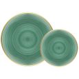 Coupeware Ribbed Round Combo Plates (Green & Gold) - 32 Ct.