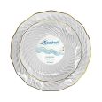  Seashell Series Combo Pack - 7" & 10" Plates (Clear / Gold) - 32 ct.