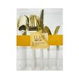 Dining Collection Luxe Ribbed Series Cutlery Combo Pack (Pearl/Gold) - 40 Ct.
