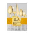 Dining Collection Luxe Ribbed Series Cutlery Combo Pack (Clear/Gold) - 40 Ct.