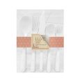 Dining Collection Luxe Flared Series Cutlery Combo Pack (White) - 40 Ct.