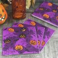 Halloween Lunch Napkins - Collage Purple - 20 ct.