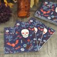 Halloween Lunch Napkins - Sugar Skull & Bats - 20 ct.