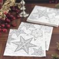 Christmas Lunch Napkins - Silver Snowflakes - 20 ct.