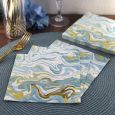 Dining Collection Lunch Napkins - Blue & Gold Swirls - 20 ct.