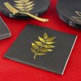 Dining Collection Lunch Napkins - Gold Leaf (Black) - 20 ct.