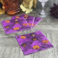 Halloween Cocktail Napkins - Collage Purple - 20 ct.