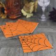 Halloween Cocktail Napkins - Spider Web Orange - 20 ct.