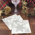 Christmas Cocktail Napkins - Silver Snowflakes - 20 ct.