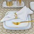 CoupeWare Basic Square Plates – Combo Pack (White/Gold) - 32 ct.