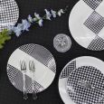 CoupeWare Houndstooth (White/Black)  Combo Plates - 32 ct.