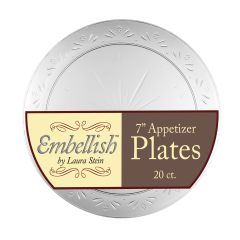 Embellish 7" Salad Plates - Clear Plastic - 20 Count