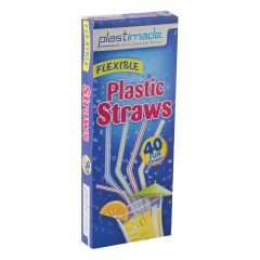 Plastimade Flexible Straws (ST2540) - 40 Count