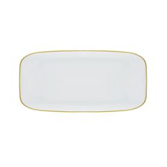 CoupeWare Basic Rectangle Trays - 10.5" x 5" (White/Gold) - 5 ct.