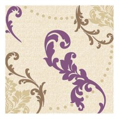 Dining Collection Lunch Napkins - Amethyst Fleur-de-lis - 20 ct.