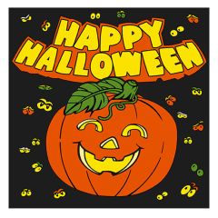 Halloween Lunch Napkins - Happy Halloween Pumpkin  - 20 ct.