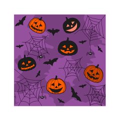 Halloween Cocktail Napkins - Collage Purple - 20 ct.