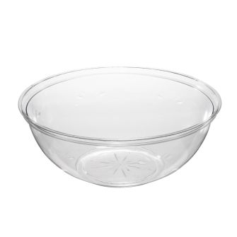 Embellish 12" Round Serving Bowl (160 oz.) - Clear Plastic - 24 Count