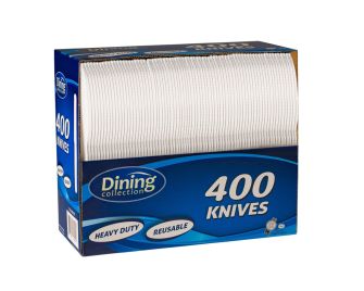 Dining Collection Knives (Box) - White Plastic - 400 ct.