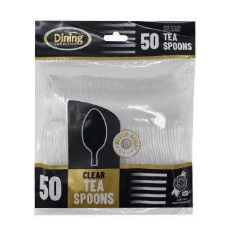 Dining Collection Medium-Weight Teaspoons - Clear Plastic - 50 ct.