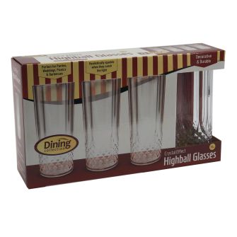 Dining Collection Crystal Effect Highball Glasses (14 oz.) - 4 Count